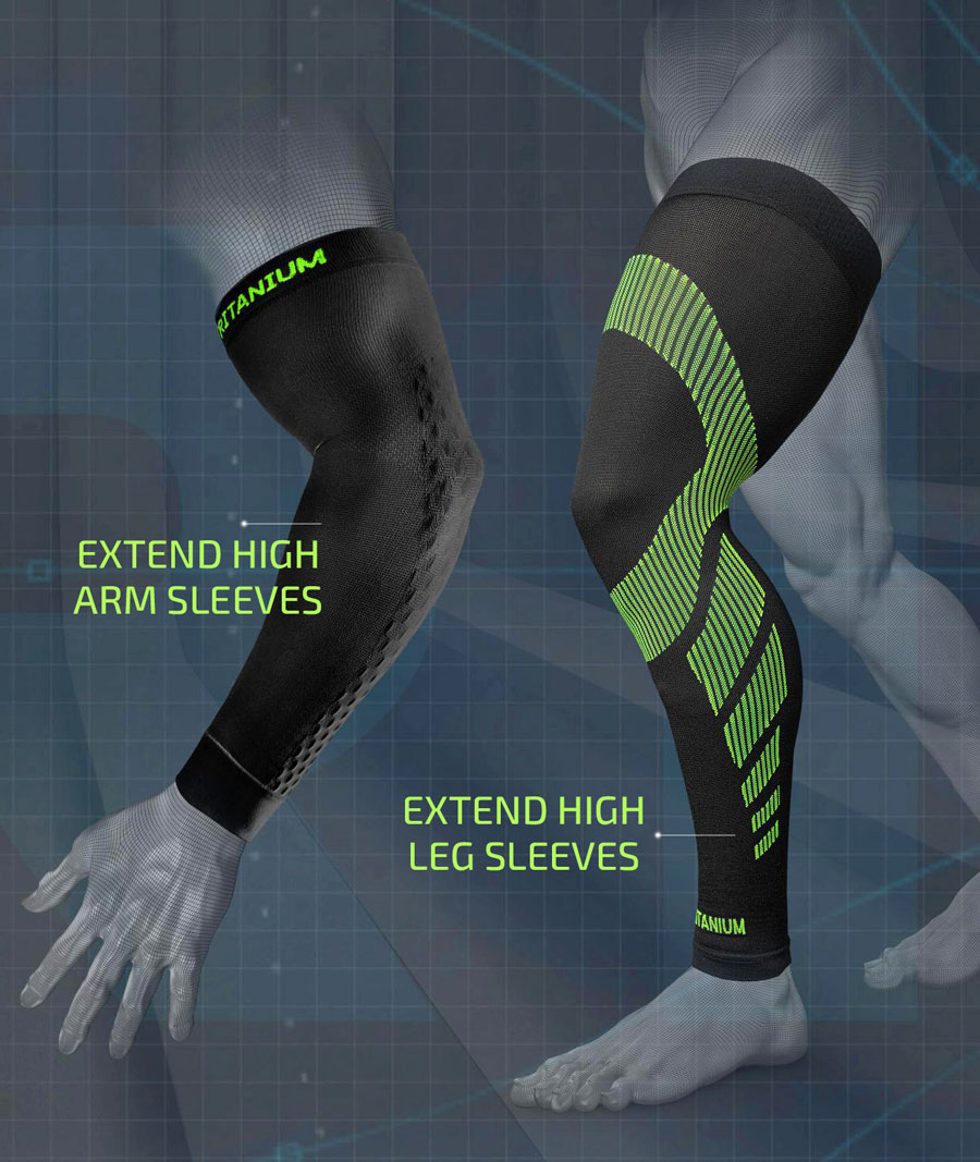 Tritanium eXtend Compression Leg Sleeves Combo for Training & Recovery: S
